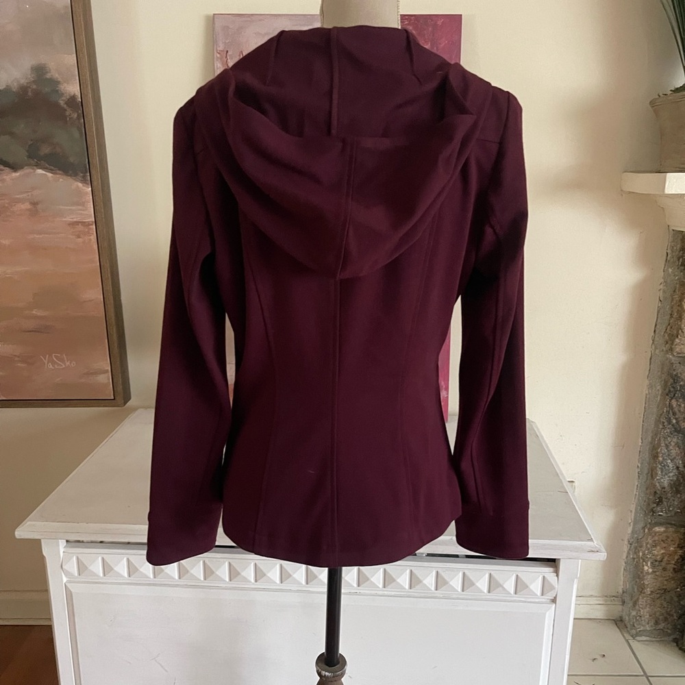 Linea by Louis Dell'Olio Burgundy Hoodie Blazer - Picture 2 of 5